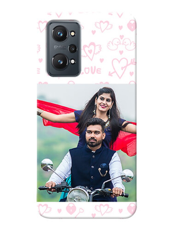 Custom Realme GT Neo 2 personalized phone covers: Pink Flying Heart Design