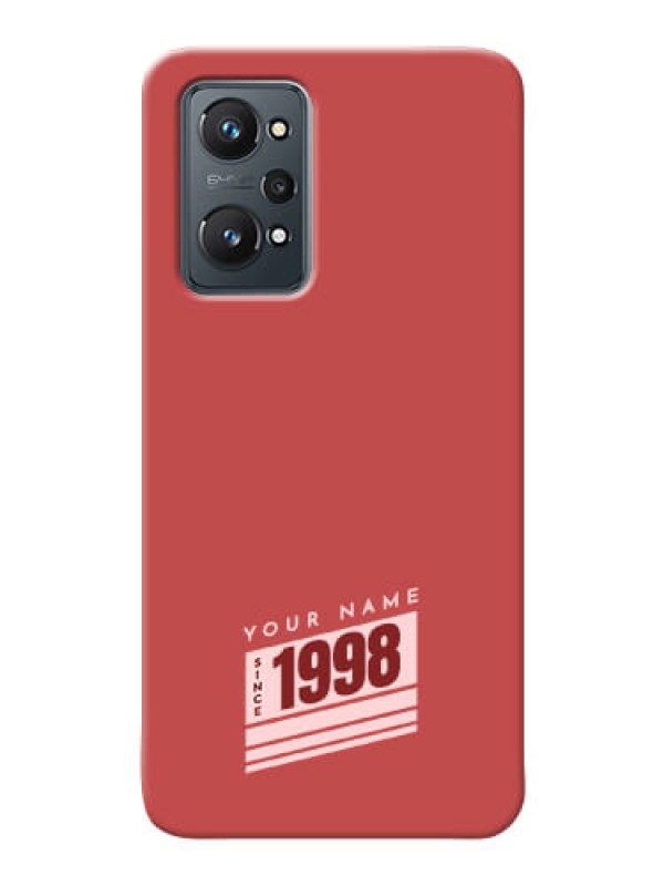 Custom Realme Gt Neo 2 5G Phone Back Covers: Red custom year of birth Design