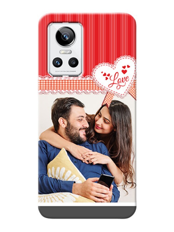 Custom Realme GT Neo 3 150W phone cases online: Red Love Pattern Design