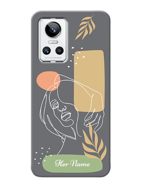 Custom Realme Gt Neo 3 150W Phone Back Covers: Gazing Woman line art Design