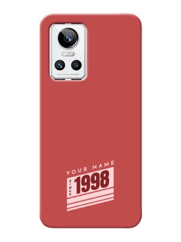 Custom Realme Gt Neo 3 150W Phone Back Covers: Red custom year of birth Design