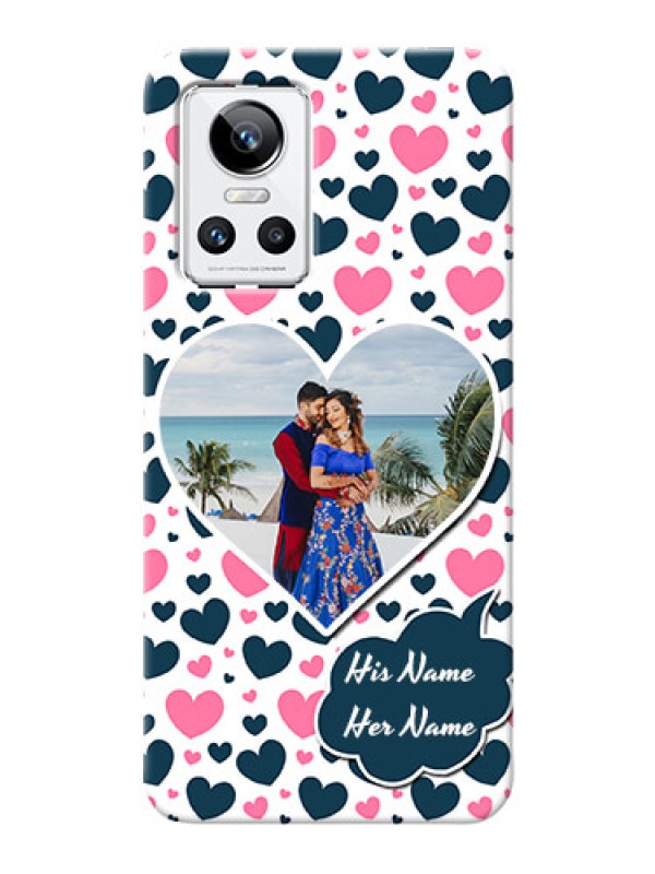 Custom Realme GT Neo 3 5G Mobile Covers Online: Pink & Blue Heart Design