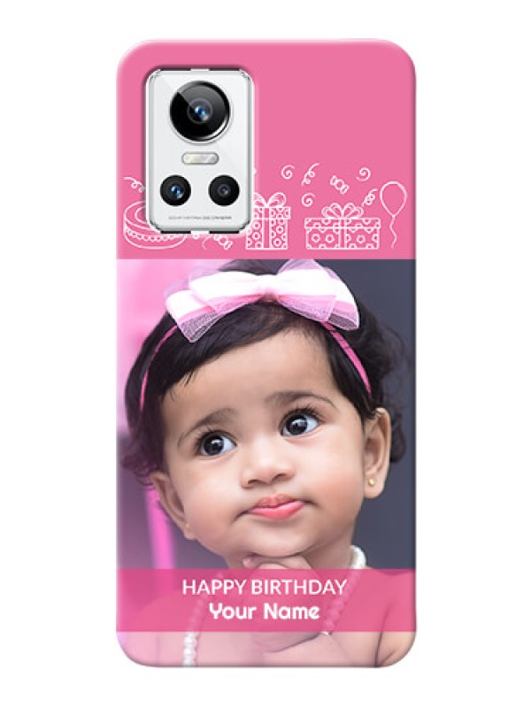 Custom Realme GT Neo 3 5G Custom Mobile Cover with Birthday Line Art Design