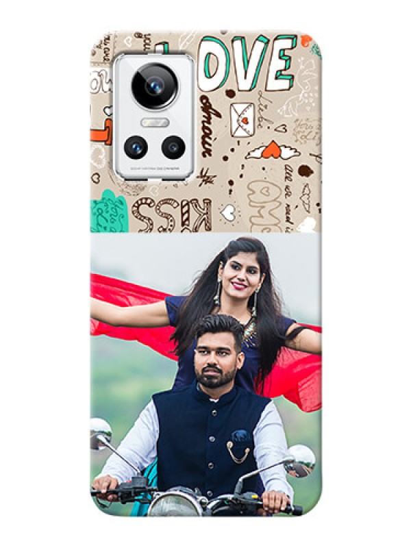 Custom Realme GT Neo 3 5G Personalised mobile covers: Love Doodle Pattern 