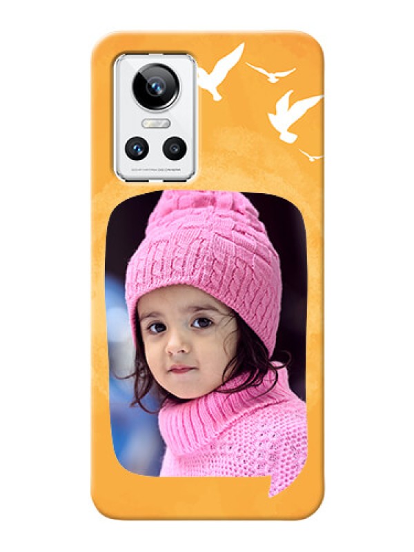 Custom Realme GT Neo 3 5G Phone Covers: Water Color Design with Bird Icons