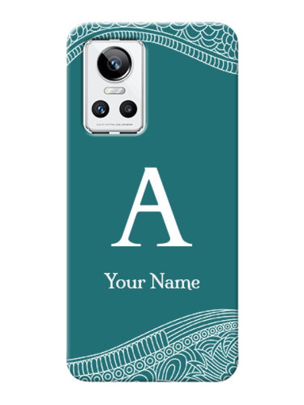 Custom Realme Gt Neo 3 Mobile Back Covers: line art pattern with custom name Design