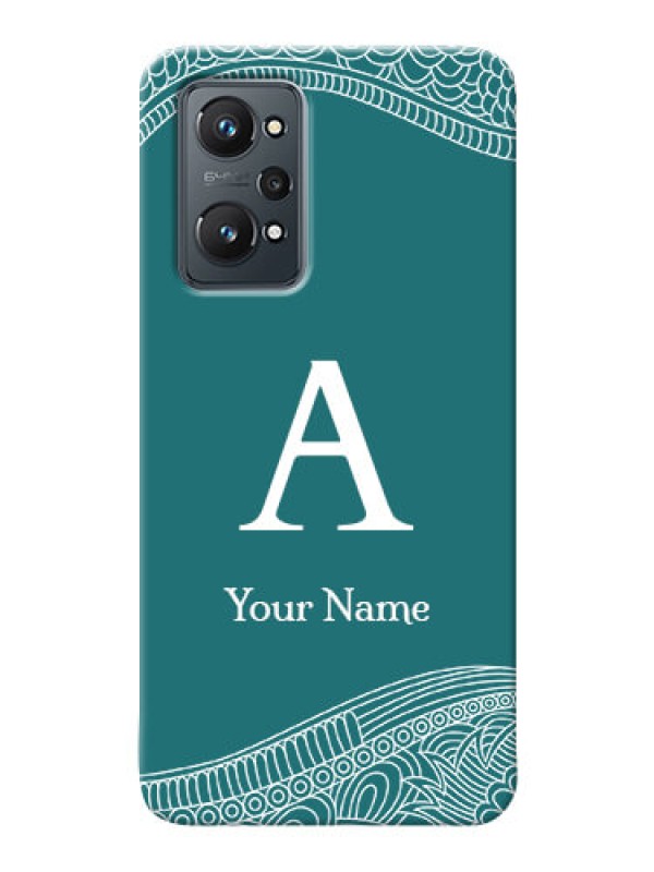 Custom Realme Gt Neo 3T Mobile Back Covers: line art pattern with custom name Design