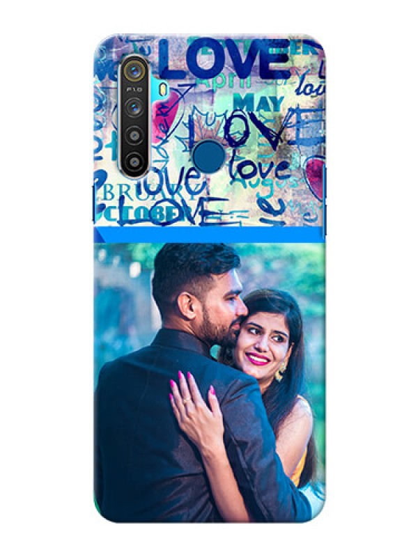 Custom Realme Narzo 10 Mobile Covers Online: Colorful Love Design