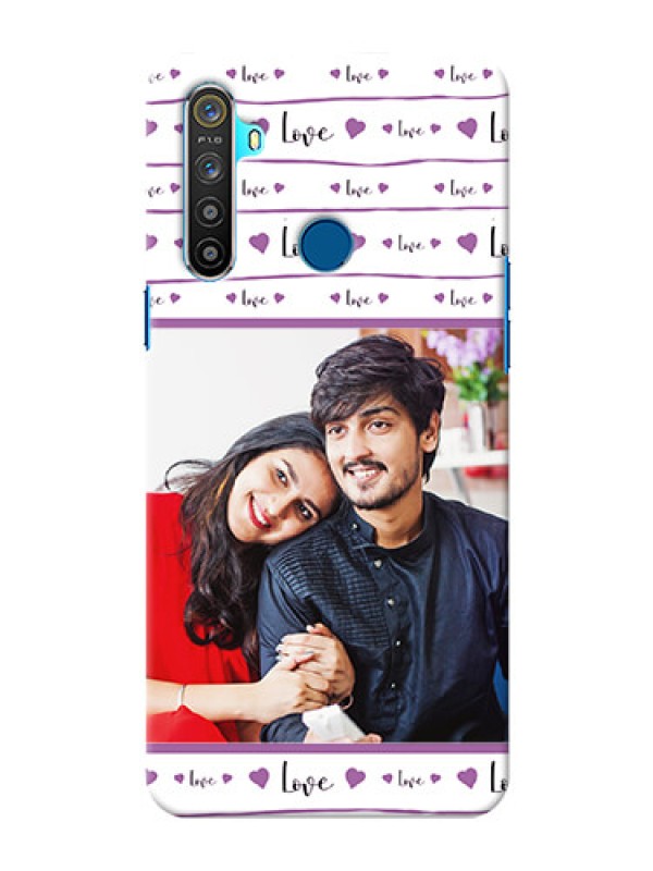 Custom Realme Narzo 10 Mobile Back Covers: Couples Heart Design