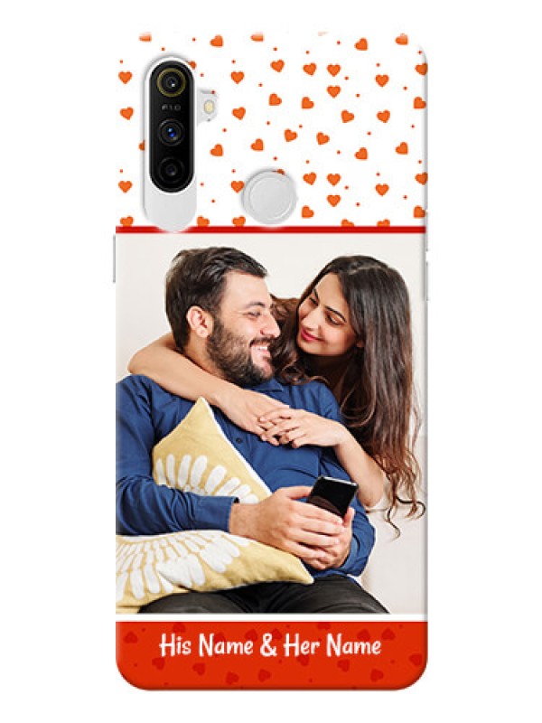 Custom Realme Narzo 10A Phone Back Covers: Orange Love Symbol Design