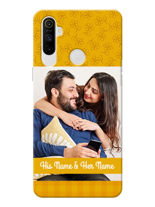 Custom Realme Narzo 10A mobile phone covers: Yellow Floral Design