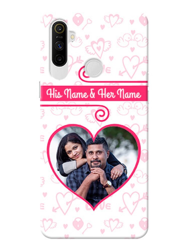 Custom Realme Narzo 10A Personalized Phone Cases: Heart Shape Love Design