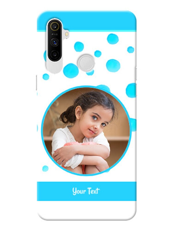 Custom Realme Narzo 10A Custom Phone Covers: Blue Bubbles Pattern Design