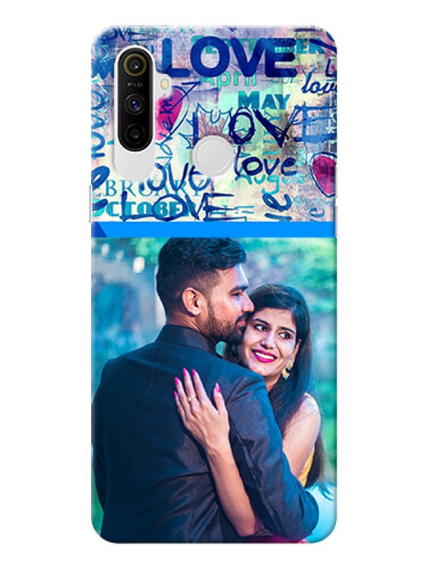 Custom Realme Narzo 10A Mobile Covers Online: Colorful Love Design