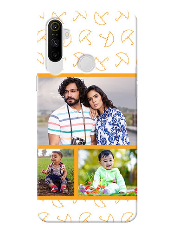 Custom Realme Narzo 10A Personalised Phone Cases: Yellow Pattern Design