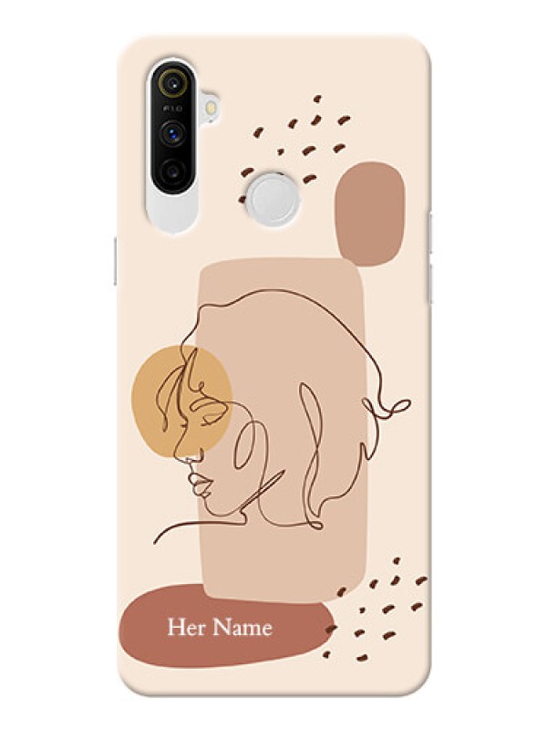 Custom Realme Narzo 10A Custom Phone Covers: Calm Woman line art Design