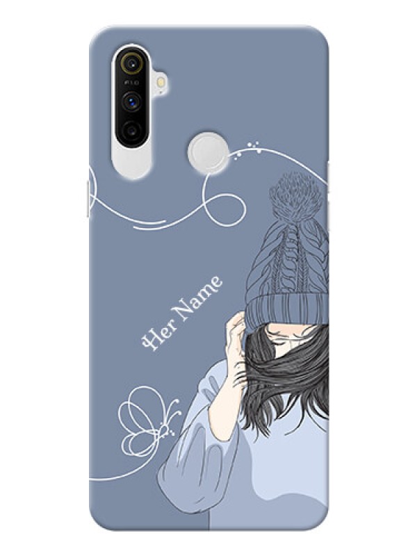 Custom Realme Narzo 10A Custom Mobile Case with Girl in winter outfit Design