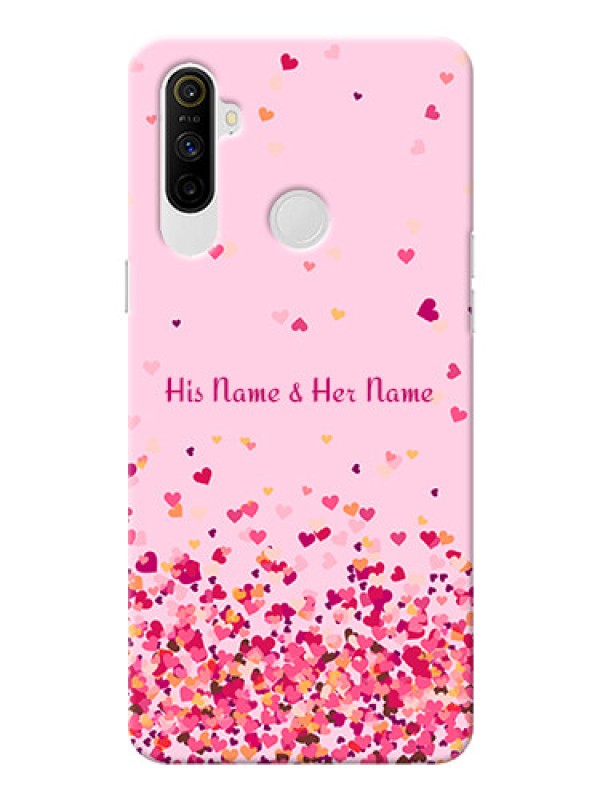Custom Realme Narzo 10A Phone Back Covers: Floating Hearts Design
