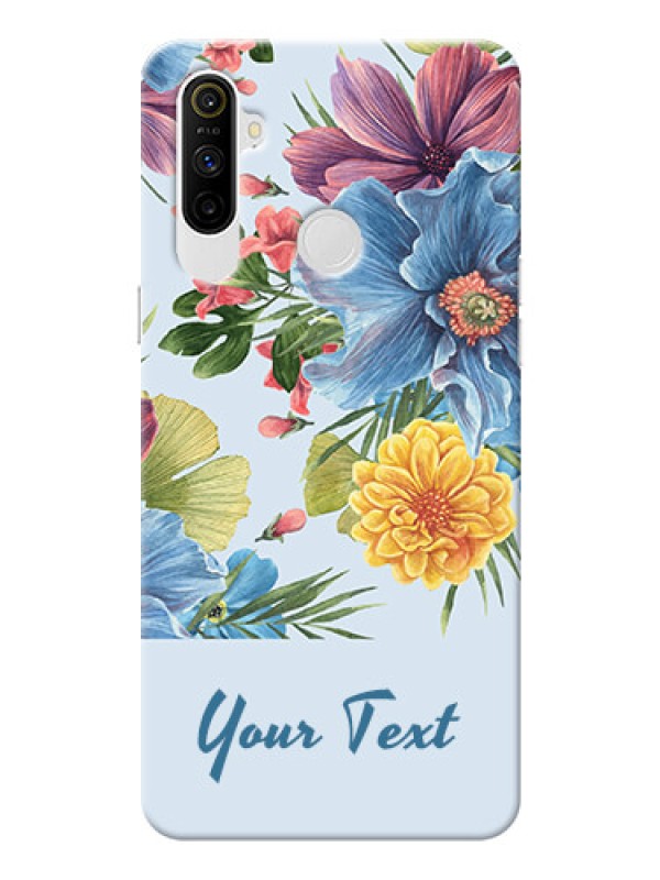 Custom Realme Narzo 10A Custom Phone Cases: Stunning Watercolored Flowers Painting Design