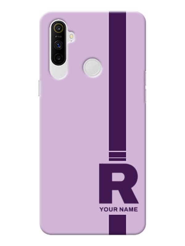 Custom Realme Narzo 10A Custom Phone Covers: Simple dual tone stripe with name Design