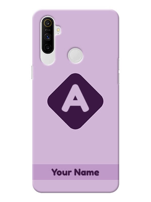Custom Realme Narzo 10A Custom Mobile Case with Custom Letter in curved badge Design