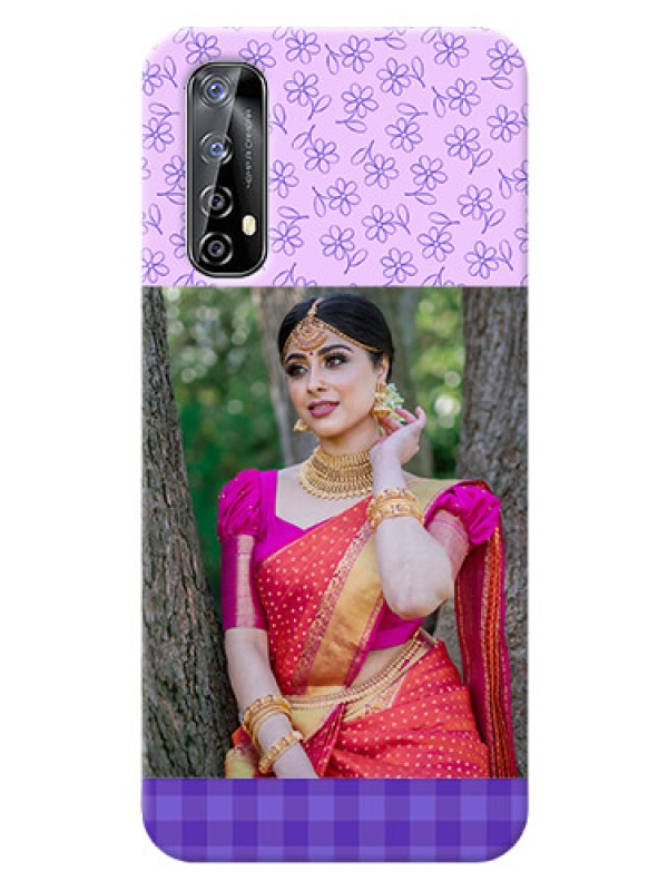 Custom Realme Narzo 20 Pro Mobile Cases: Purple Floral Design