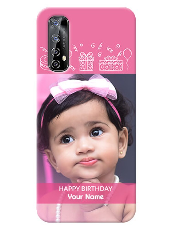 Custom Realme Narzo 20 Pro Custom Mobile Cover with Birthday Line Art Design