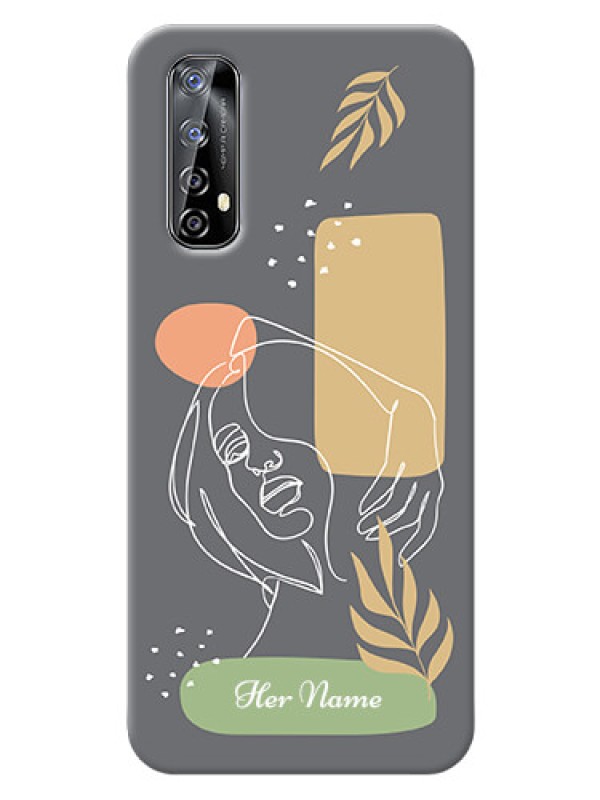 Custom Realme Narzo 20 Pro Phone Back Covers: Gazing Woman line art Design