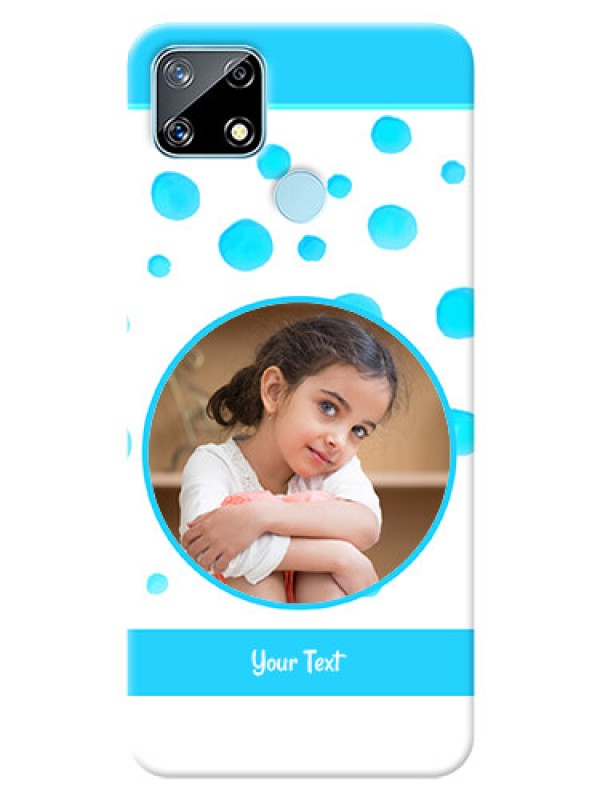 Custom Realme Narzo 20 Custom Phone Covers: Blue Bubbles Pattern Design