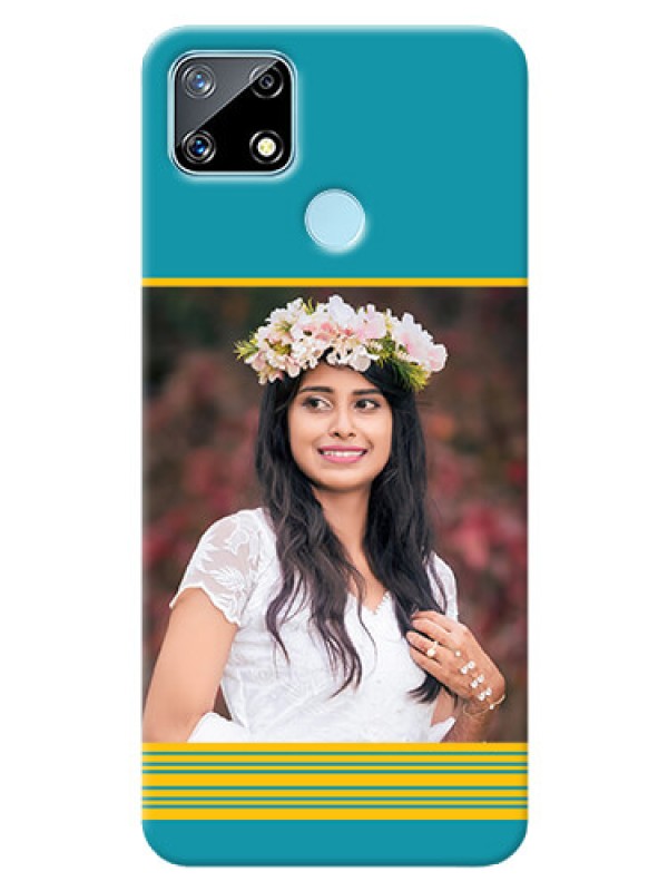 Custom Realme Narzo 20 personalized phone covers: Yellow & Blue Design 