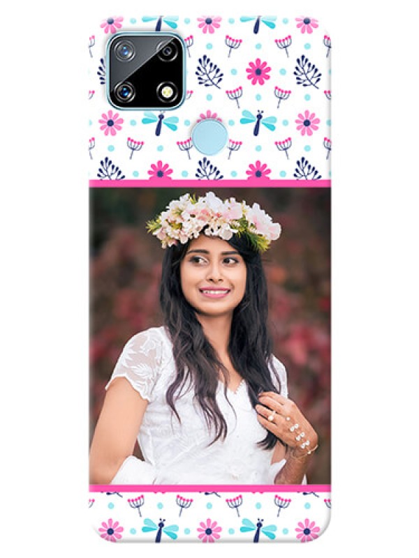 Custom Realme Narzo 20 Mobile Covers: Colorful Flower Design