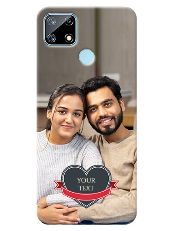 Custom Realme Narzo 20 mobile back covers online: Just Married Couple Design