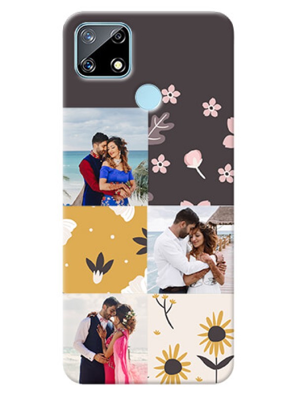 Custom Realme Narzo 20 phone cases online: 3 Images with Floral Design