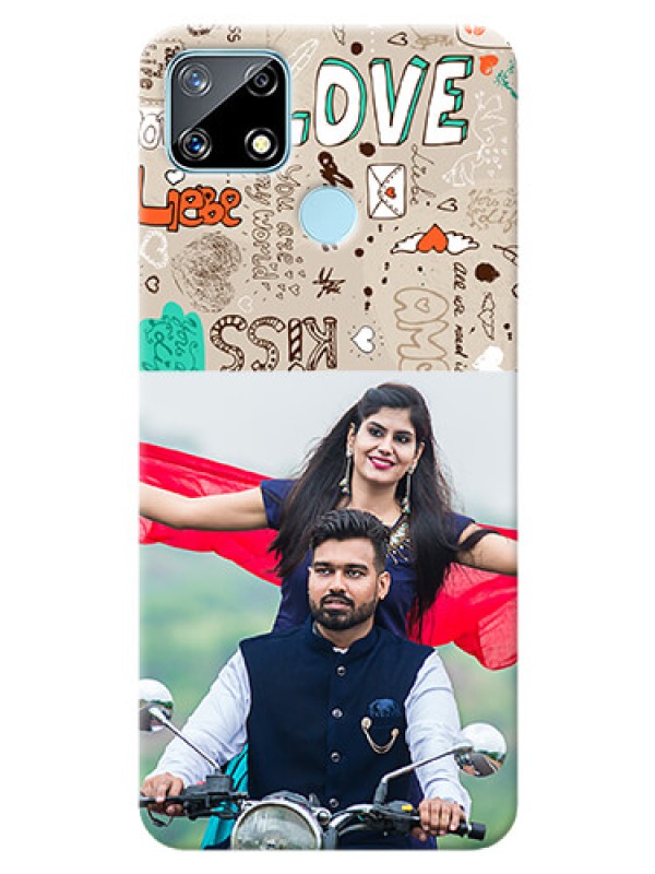 Custom Realme Narzo 20 Personalised mobile covers: Love Doodle Pattern 
