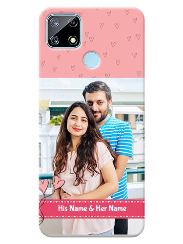 Custom Realme Narzo 20 phone back covers: Love Design Peach Color