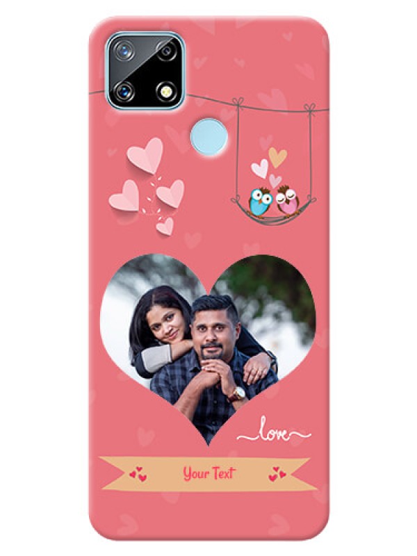Custom Realme Narzo 20 custom phone covers: Peach Color Love Design 