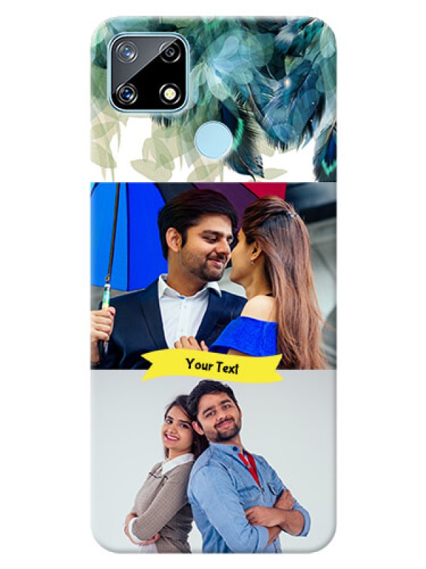 Custom Realme Narzo 20 Phone Cases: Image with Boho Peacock Feather Design