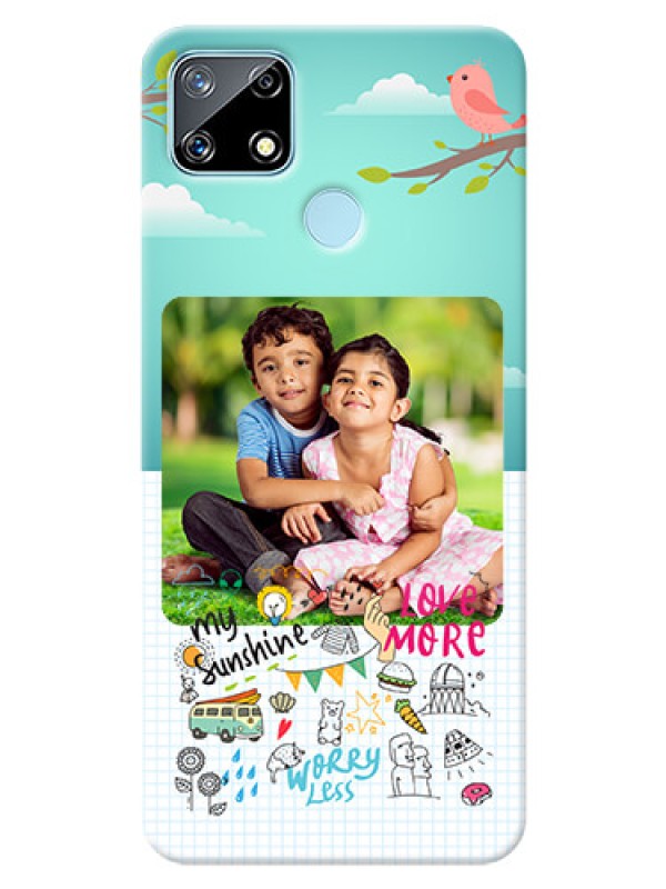Custom Realme Narzo 20 phone cases online: Doodle love Design