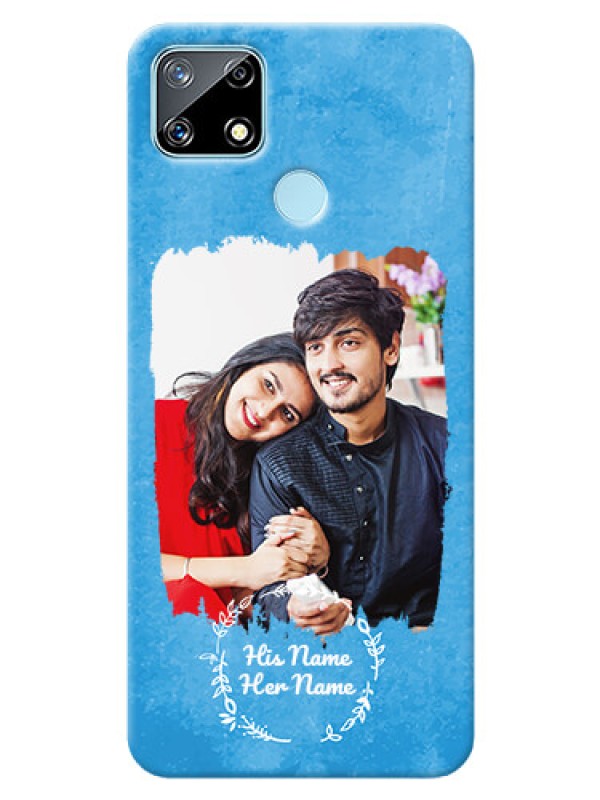 Custom Realme Narzo 20 custom mobile cases: Blue Color Vintage Design