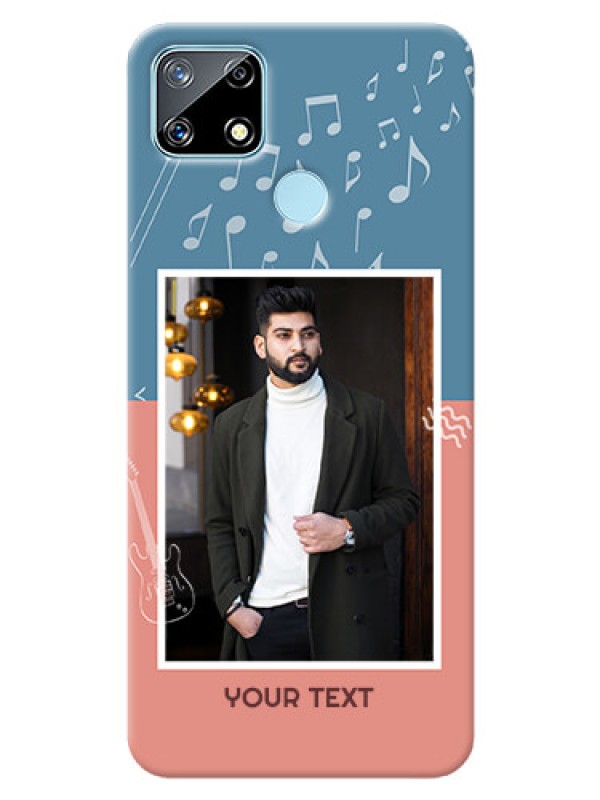 Custom Realme Narzo 20 Phone Back Covers with Color Musical Note Design