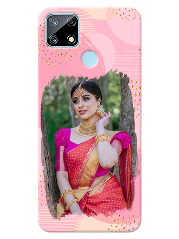 Custom Realme Narzo 20 Phone Covers for Girls: Gold Glitter Splash Design