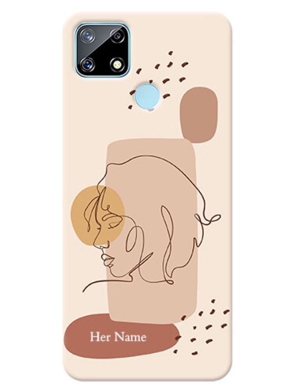 Custom Realme Narzo 20 Custom Phone Covers: Calm Woman line art Design
