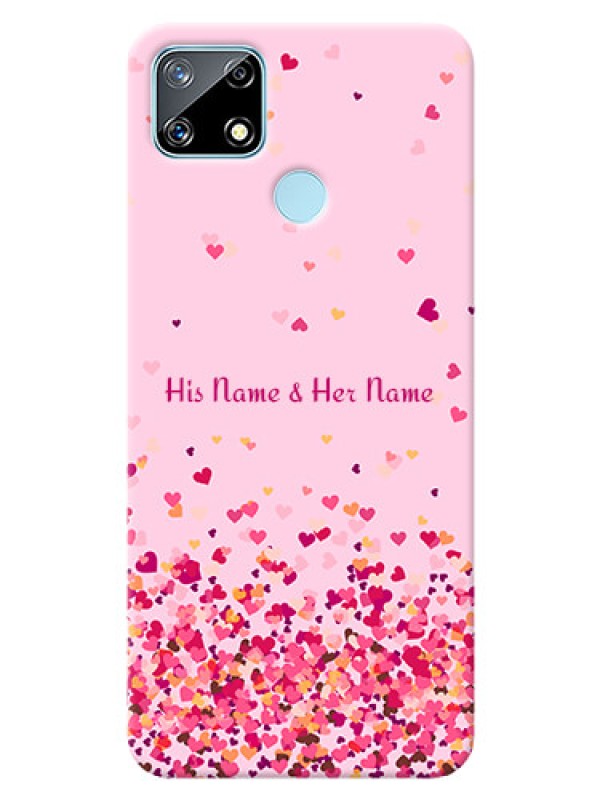 Custom Realme Narzo 20 Phone Back Covers: Floating Hearts Design