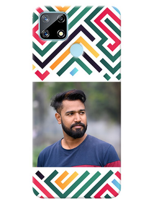 Custom Realme Narzo 20 Custom Mobile Case with Colorful Maze Pattern Design