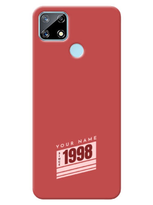 Custom Realme Narzo 20 Phone Back Covers: Red custom year of birth Design