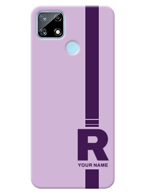 Custom Realme Narzo 20 Custom Phone Covers: Simple dual tone stripe with name Design