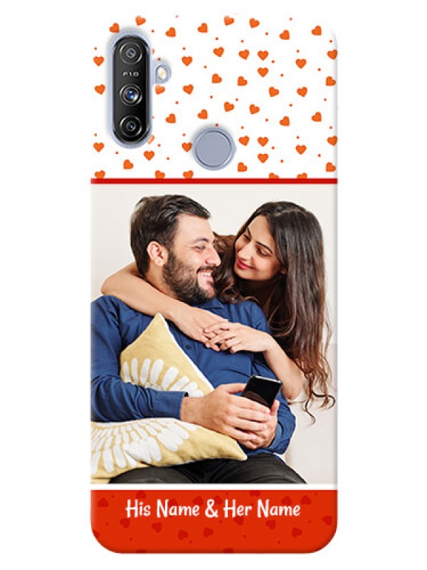 Custom Realme Narzo 20A Phone Back Covers: Orange Love Symbol Design