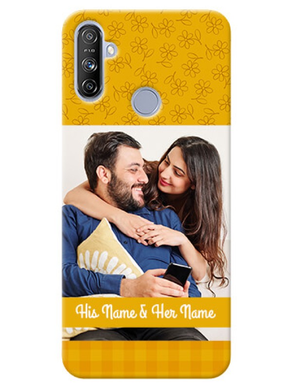Custom Realme Narzo 20A mobile phone covers: Yellow Floral Design