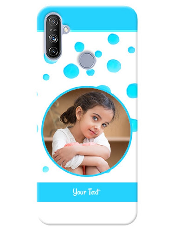 Custom Realme Narzo 20A Custom Phone Covers: Blue Bubbles Pattern Design