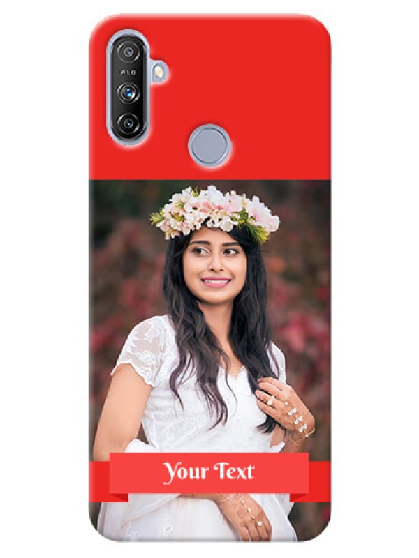 Custom Realme Narzo 20A Personalised mobile covers: Simple Red Color Design